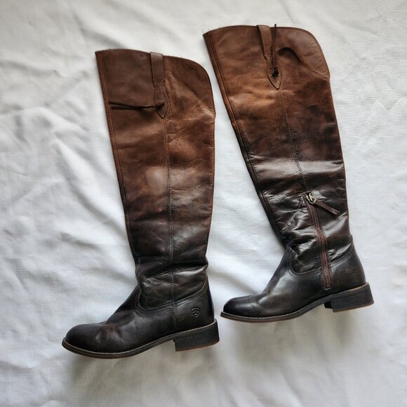 Ariat Side Zip Brown Tall Boots Women (9B) - Picture 2 of 16